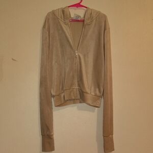 Aerie Beige Zip-Up Jacket
